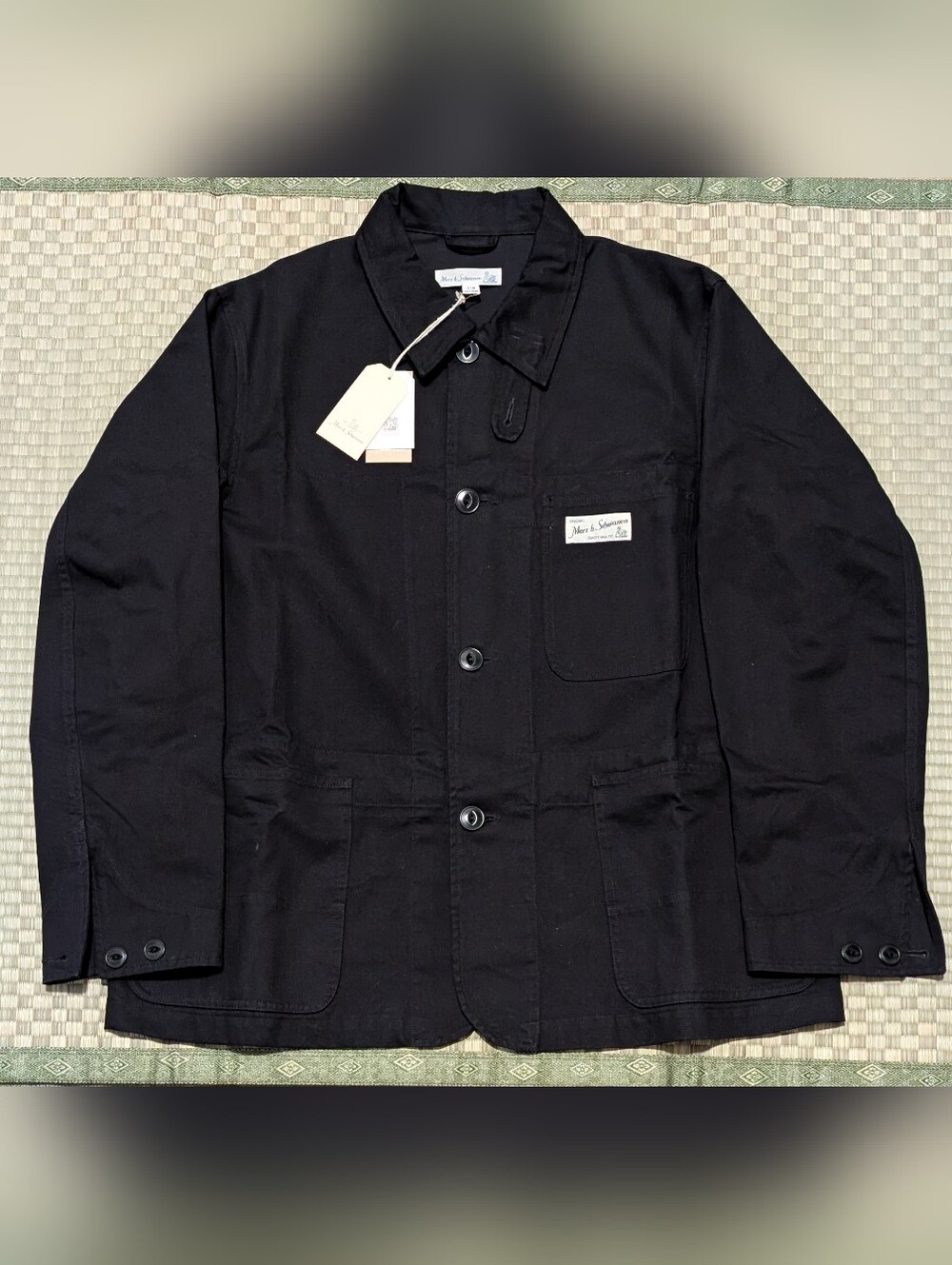 NWT Merz B. Schwanen Cotton Twill Jacket Black Men's Size 5/M Made in Portugal